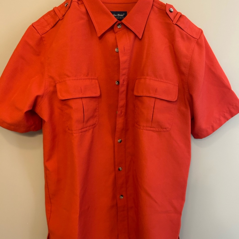 Van Heusen Men's Bright Red Casual Button-Down Shirt